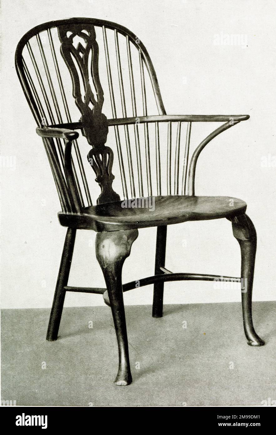 Chaise Windsor avec pattes de cabriole. Banque D'Images