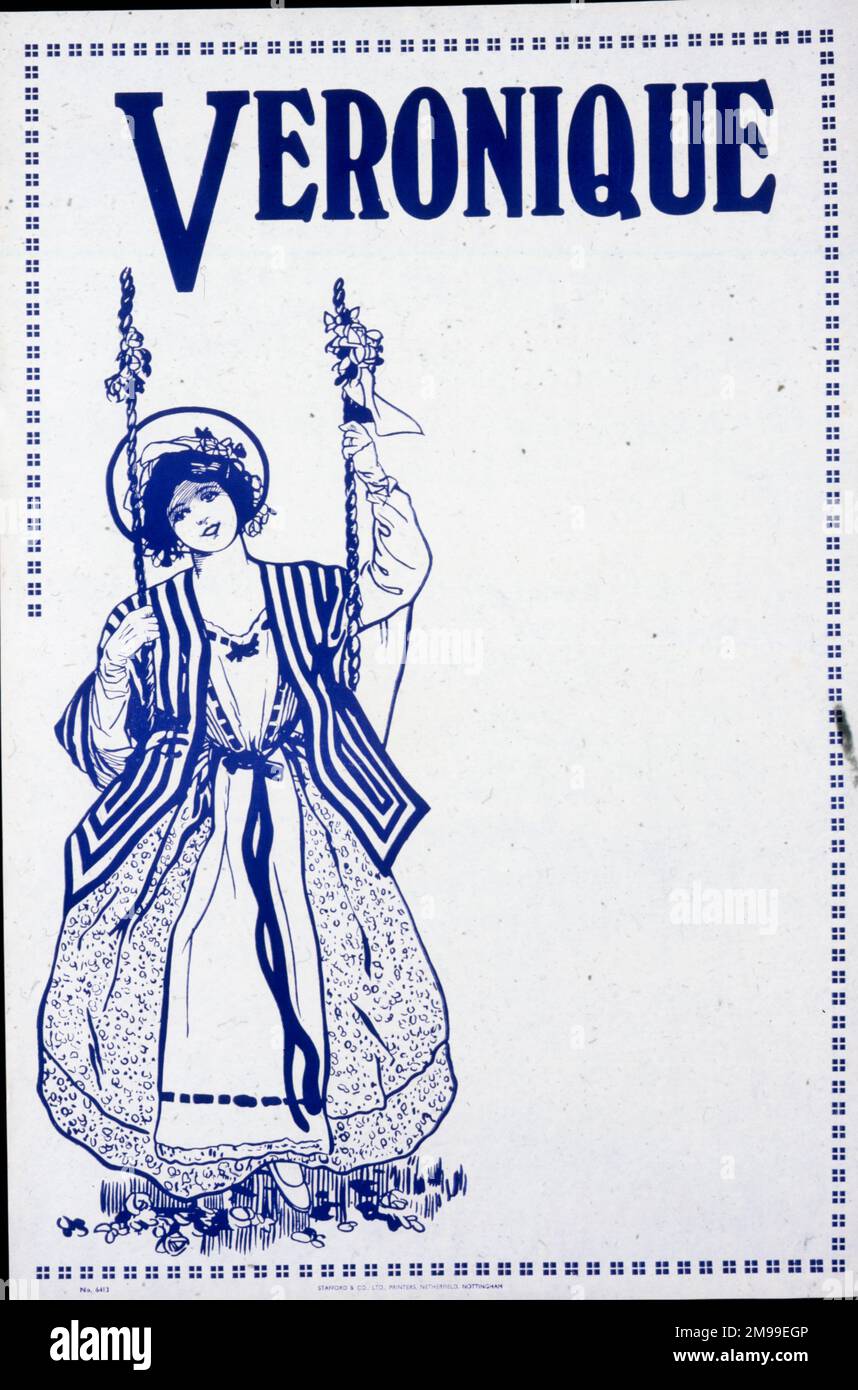 Affiche de théâtre, Véronique. Banque D'Images