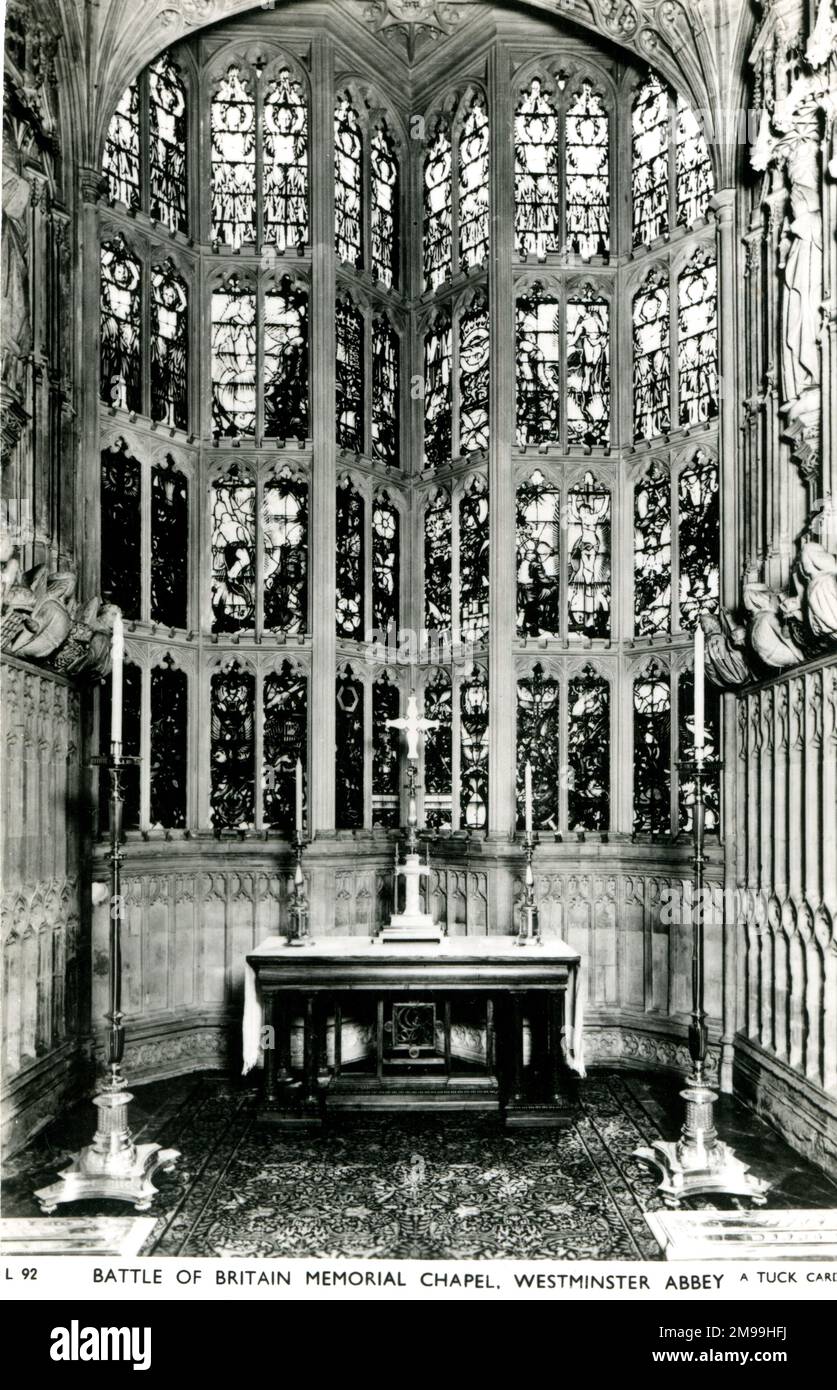 Chapelle du mémorial de la bataille de Grande-Bretagne, Abbaye de Westminster, Londres. Banque D'Images