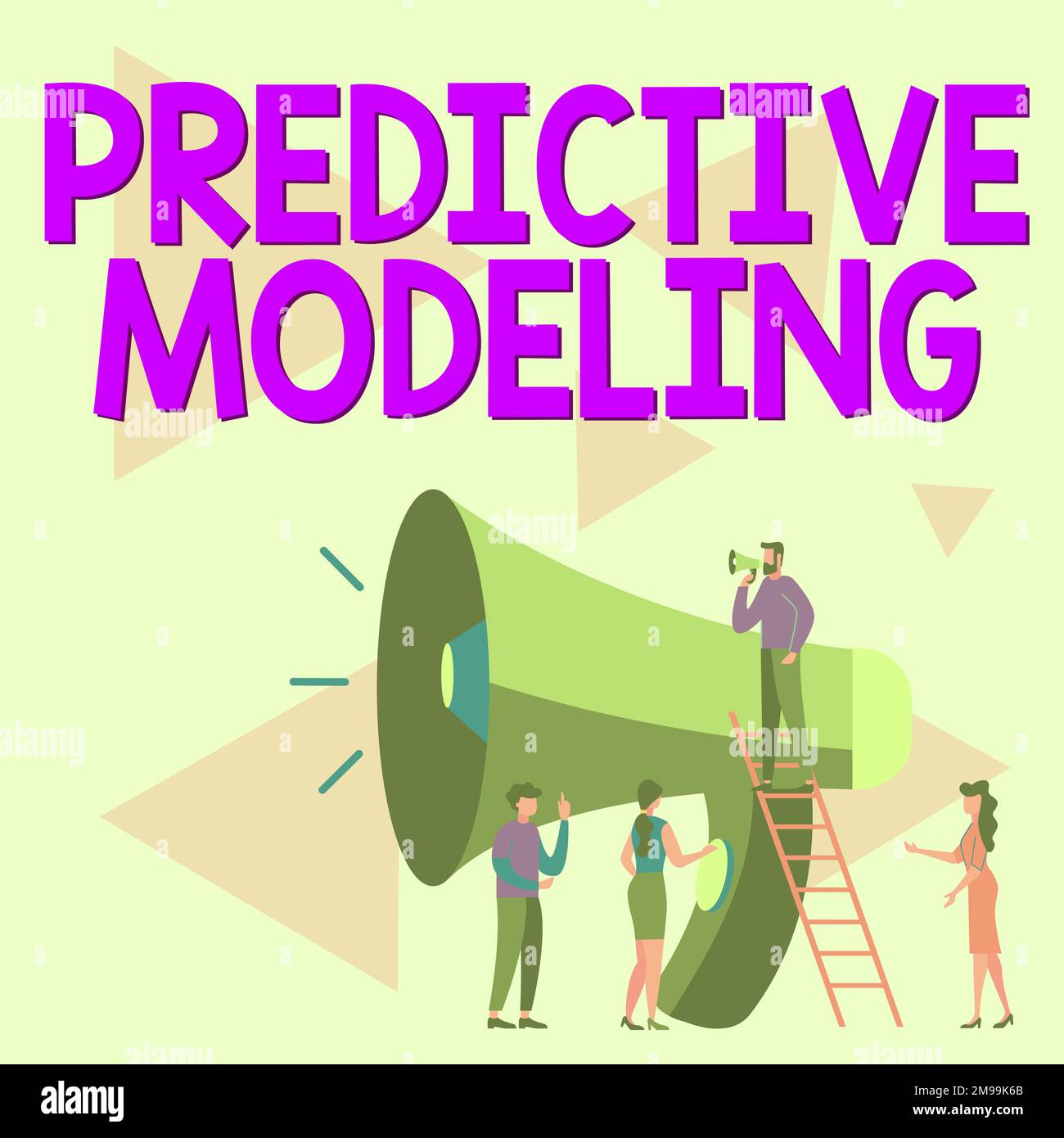 Affiche affichant la modélisation prédictive. Stratégie de maintenance de concept Internet basée sur l'analyse prédictive Banque D'Images
