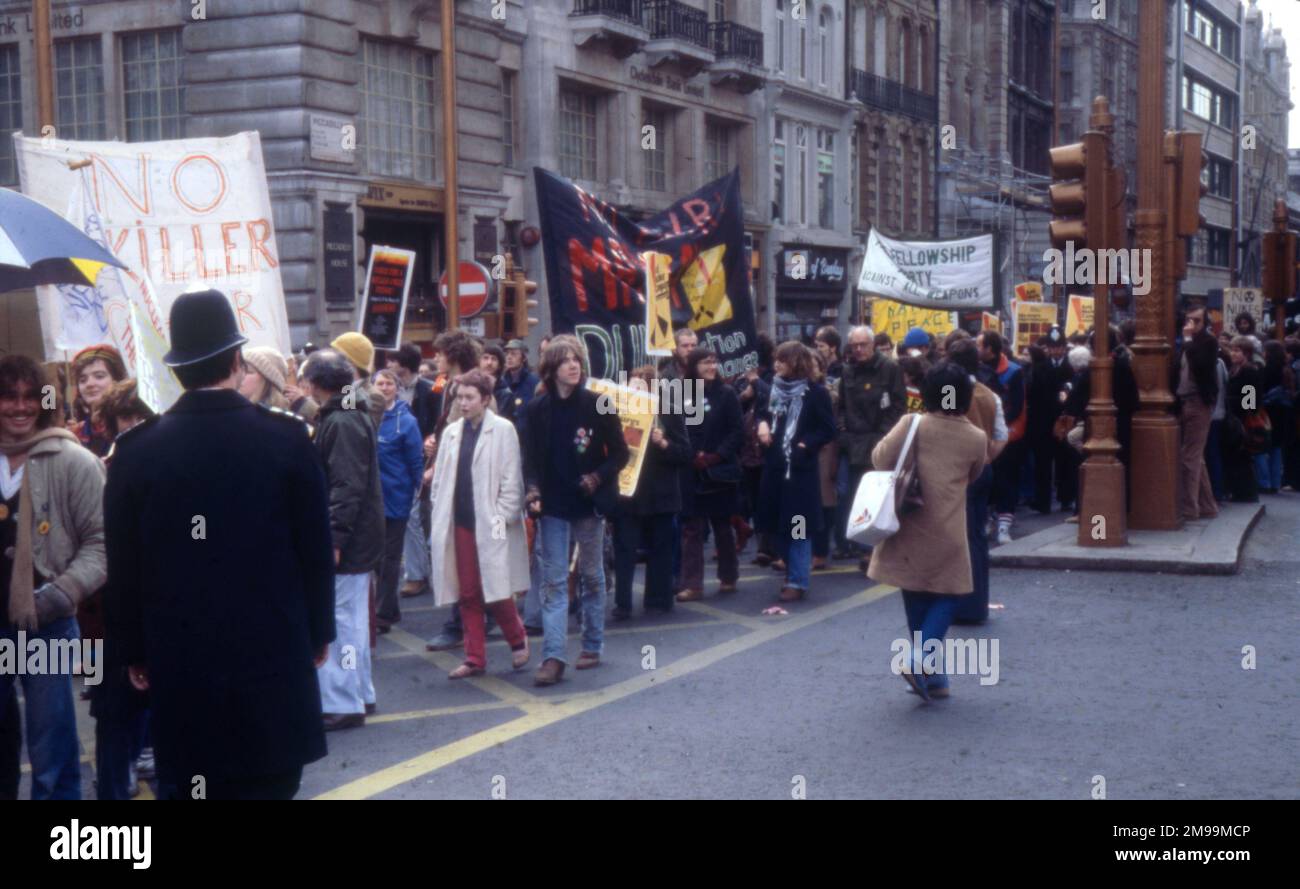 Manifestation contre l'énergie nucléaire - Londres. Banque D'Images