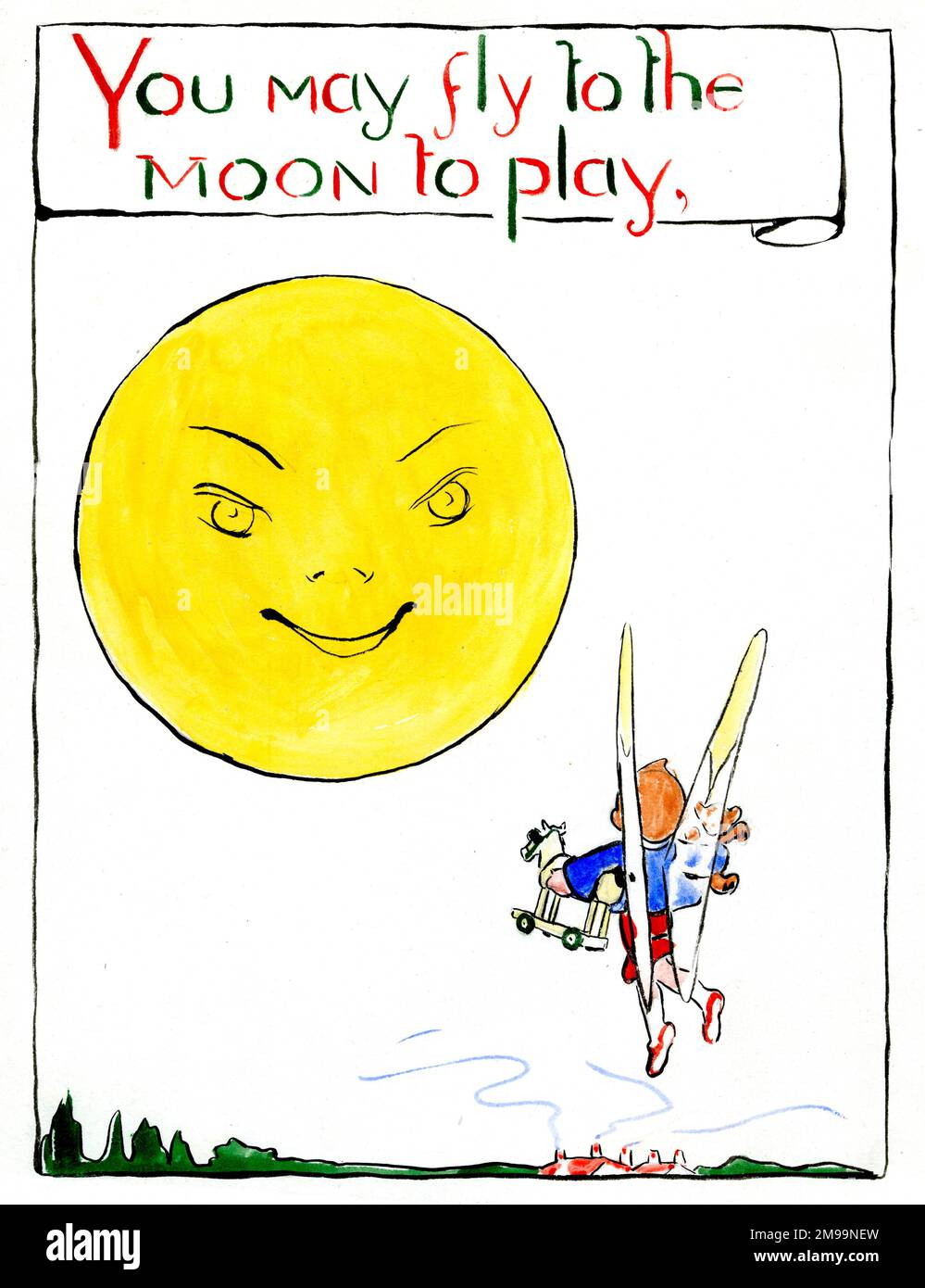 Vous pouvez voler à la lune pour jouer, de si les contes de fées étaient vrais! Par Minnie Asprey. (7 sur 7) Banque D'Images