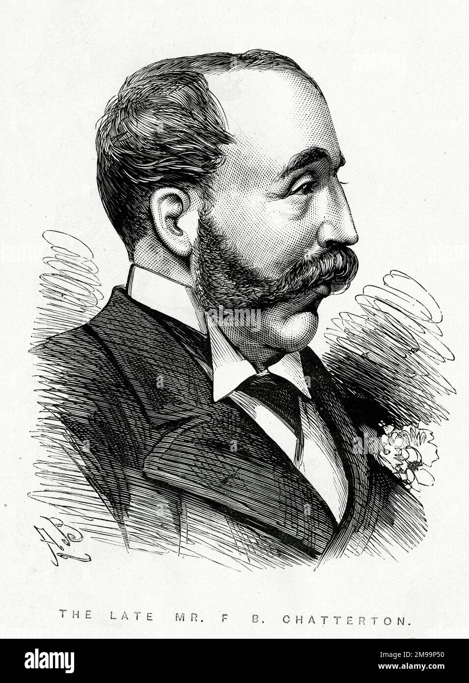 Portrait, le regretté M. F B Chatterton. Frederick Balsir Chatterton (1834-1886) était directeur de théâtre à Londres. Banque D'Images