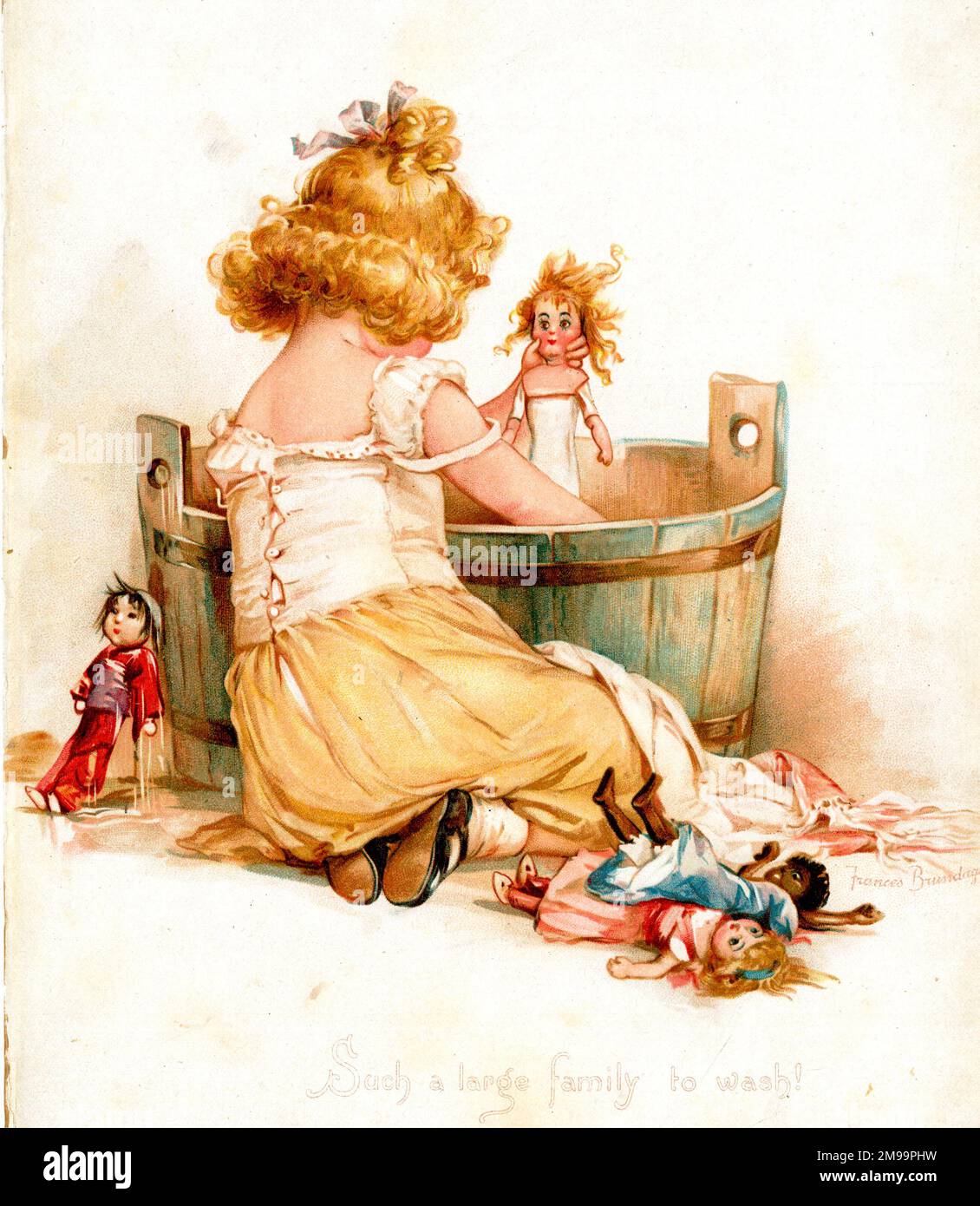 Une telle grande famille à laver, par Frances Brundage. Banque D'Images