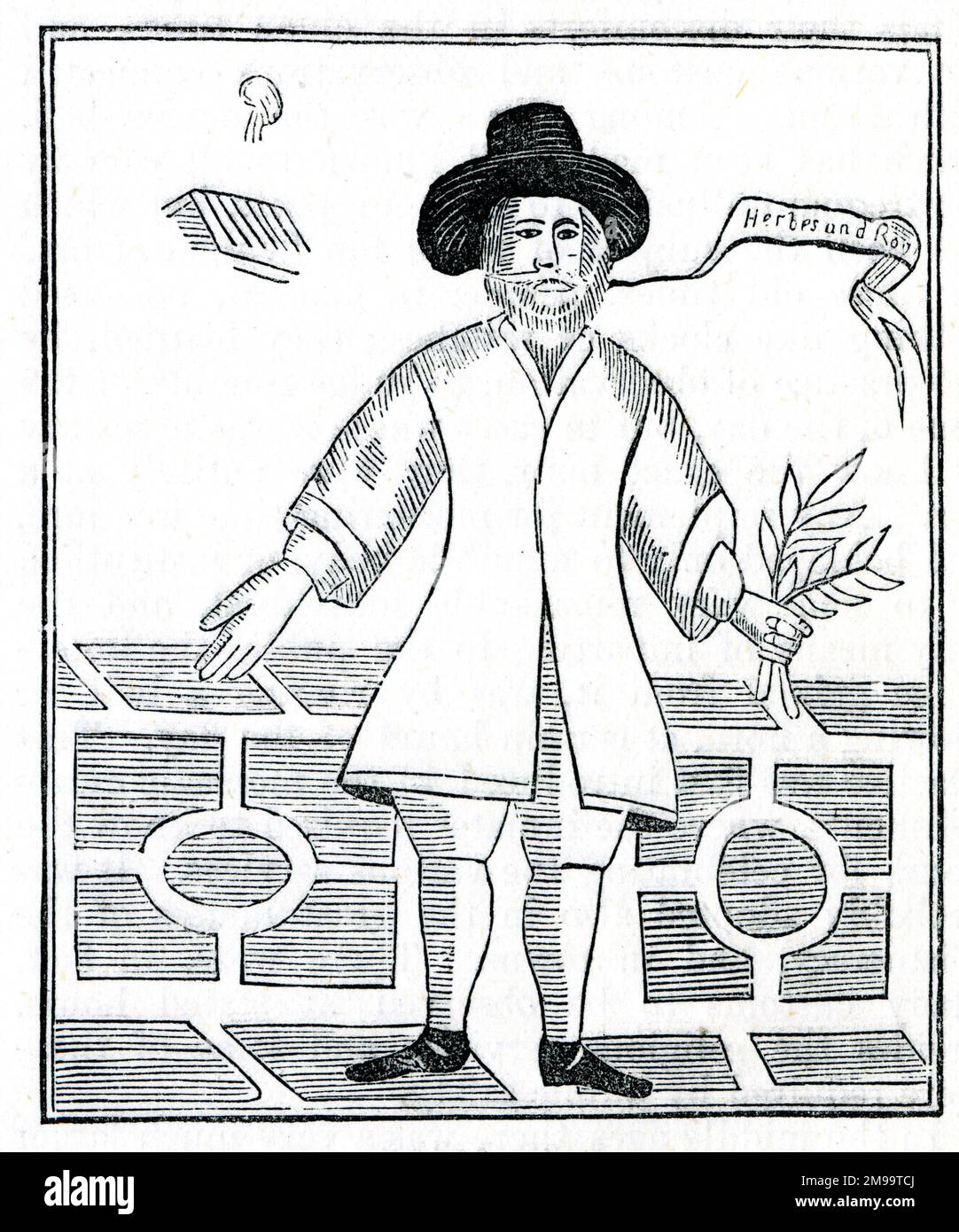 Roger Crab (1621-1680), soldat anglais, haberdasher, phytologue, écrivain et végétarien. Banque D'Images