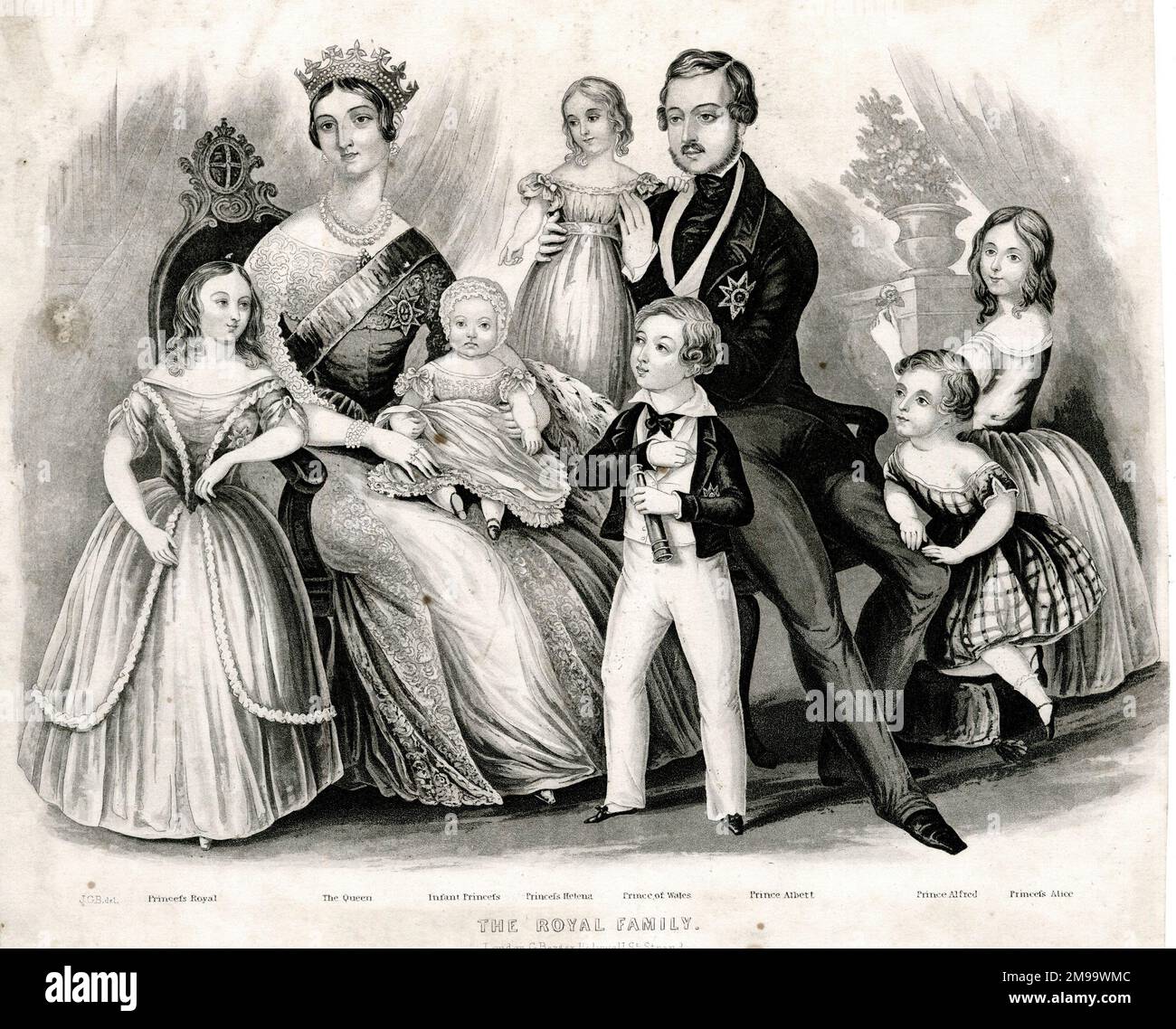 La reine Victoria, Prince Albert et leurs enfants. Banque D'Images