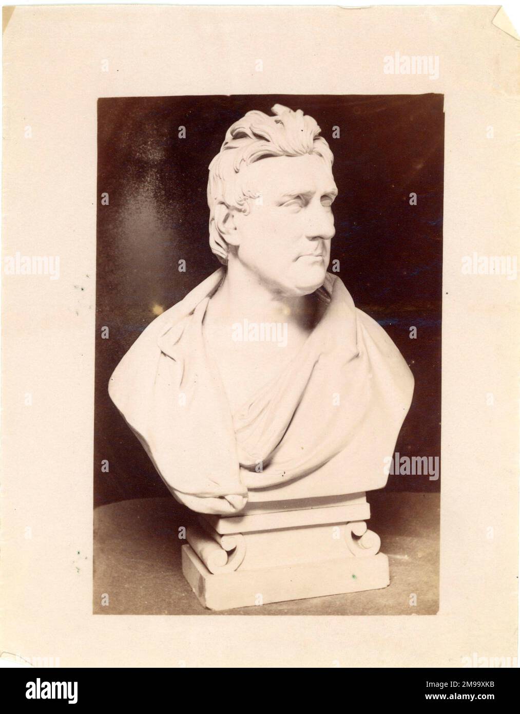 Buste utilisé par James Watt lors de ses expériences de copie de sculpture. Banque D'Images