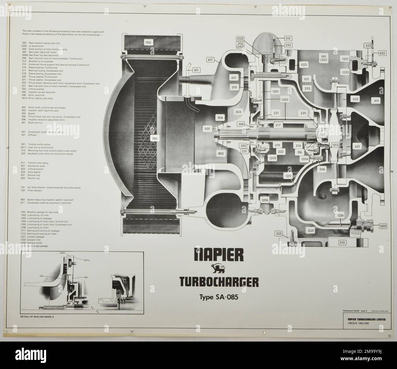 Turbocompresseur Napier. Tapez sa-085 Banque D'Images