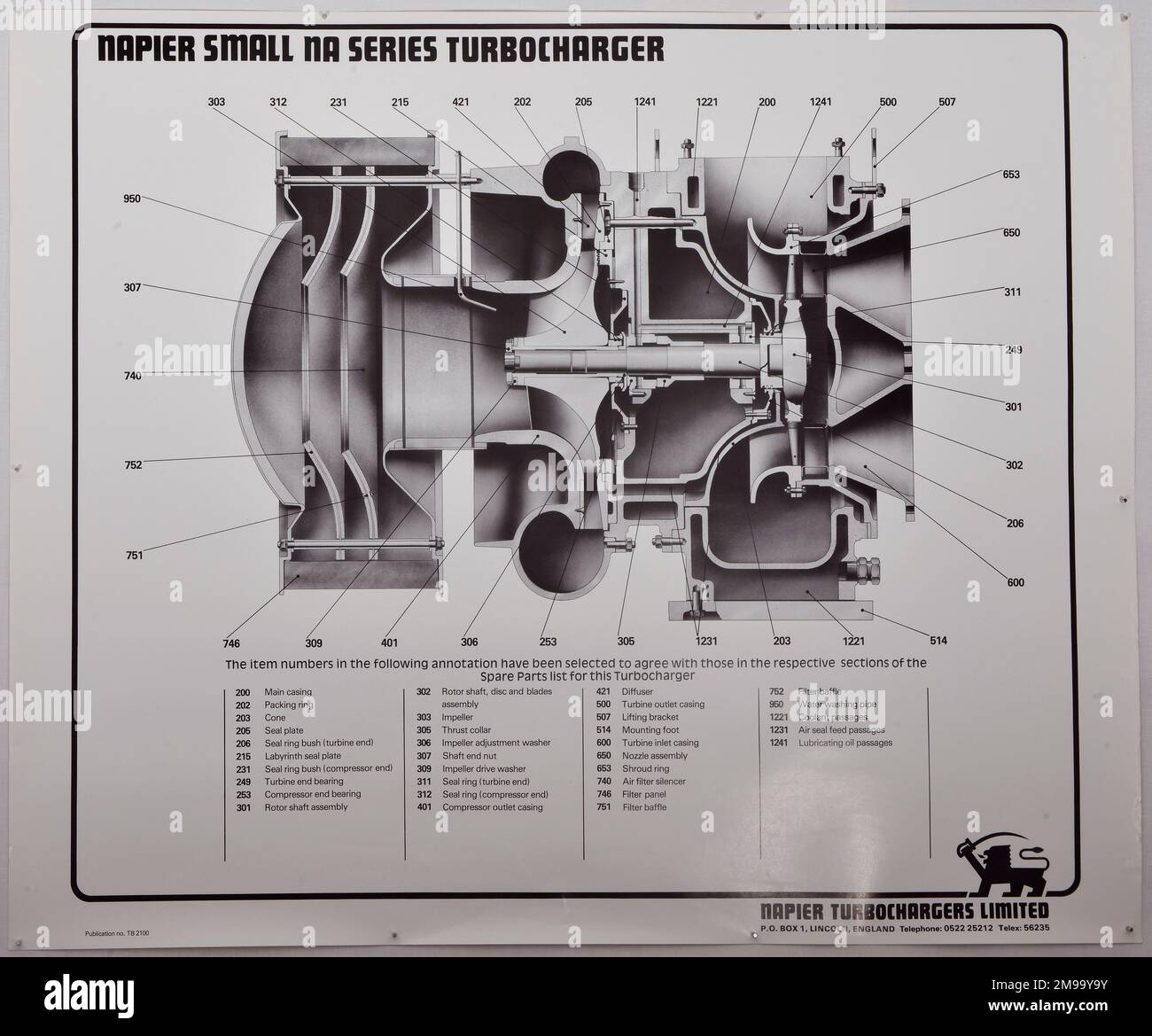 Petit turbocompresseur Napier série NA Banque D'Images