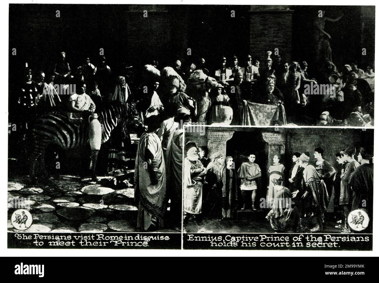 Silent Movie film, Messalina ou la chute d'un impératrice 1923, visite persane Rome, captive Prince avec Ennius Banque D'Images