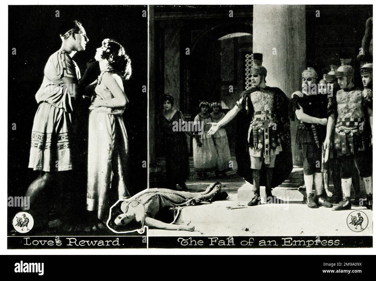 Silent Movie film, Messalina ou la chute d'une impératrice 1923, mort de Messalina Banque D'Images