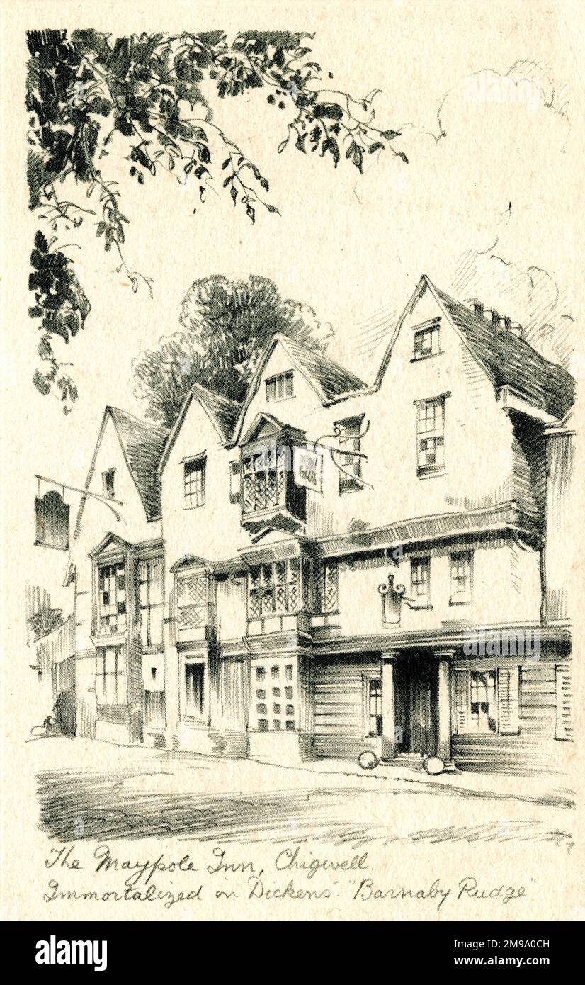 The Maypole Inn, Chigwell, Essex, immortalisé dans le roman de Dickens, Barnaby Rudge Banque D'Images