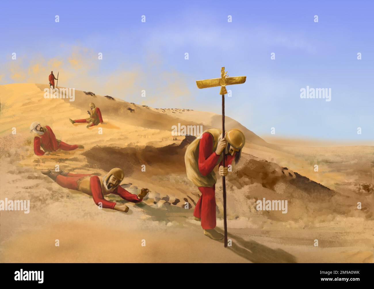 L'armée perse venant à expiration dans un désert - description par Polyaenus de l'expédition de Darius le Grand contre Saka d'Asie centrale (VII.11.12): « La trécherie des Sakians Sirakes, le guide, l'armée du Grand Roi, s'est retrouvée dans une région absolument stérile, sans eau ni nourriture, où ni oiseau ni autre bête n'ont pu être vus. » (De Cyrus à Alexandre: Une histoire de l'Empire perse par Pierre Brant) Banque D'Images