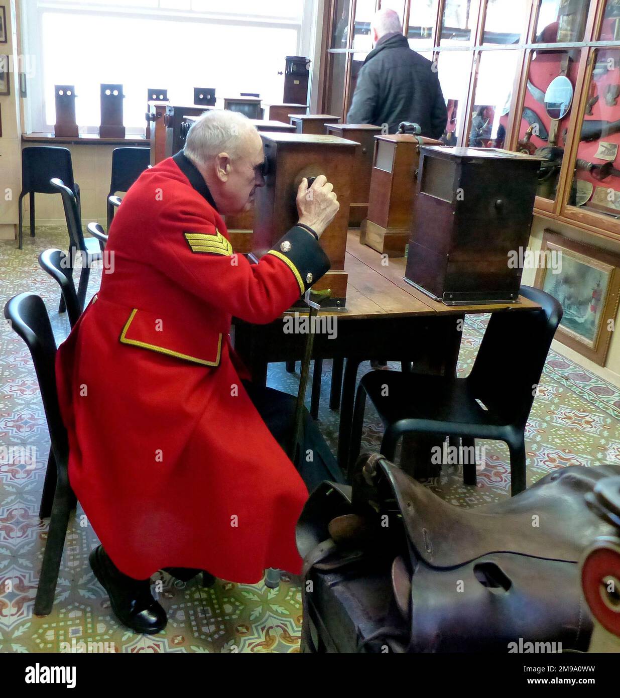 Chelsea Pensioner Color Sgt Denis Shiels, Sanctuary Wood Banque D'Images