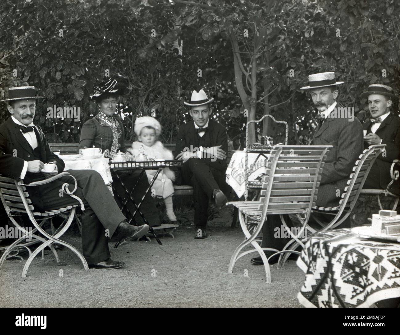 Groupe colonial britannique en Inde. Banque D'Images