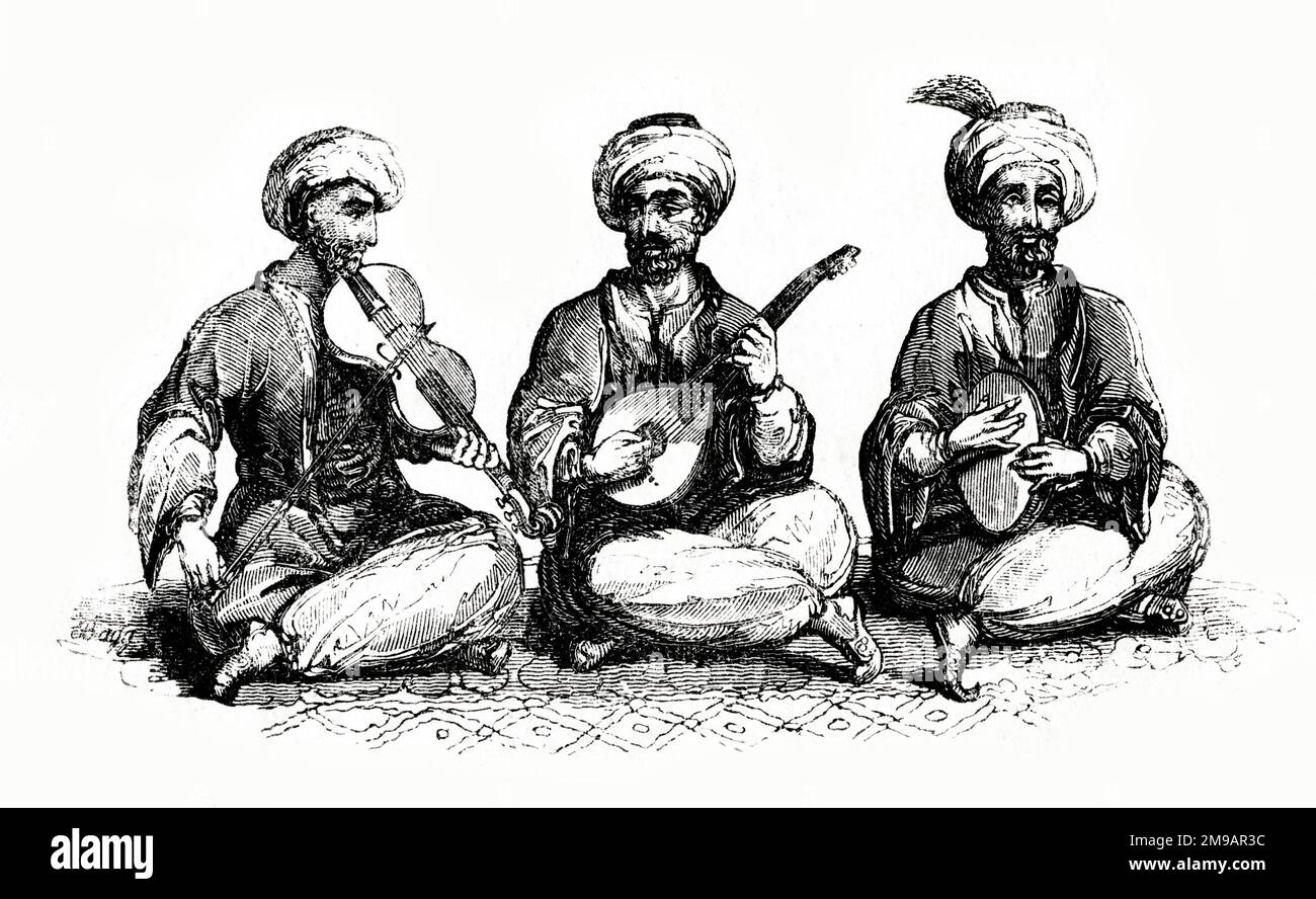 Musiciens turcs à Principio, île de Buyukada, Turquie Banque D'Images