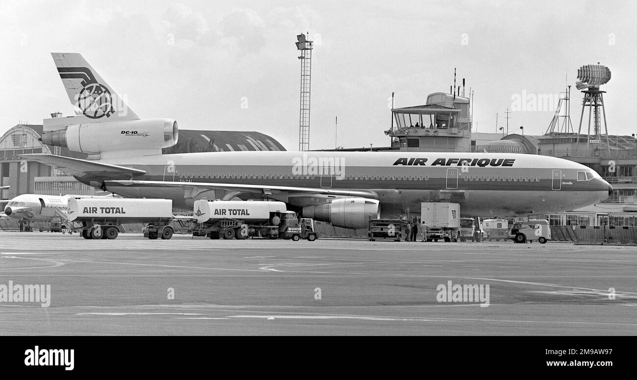 McDonnell Douglas DC-10-30 tu-TAL 'Libreville' (msn 46890, ligne 77), d'Air Afrique, au salon de l'Air de Paris, tenu à l'aéroport du Bourget en mai-juin 1973 Banque D'Images