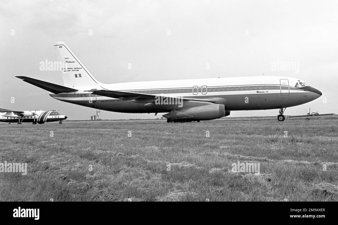 Dasault Mercure 100 F-BTMD (msn 02), au salon de l'Air de Paris qui s'est tenu début juin 1977 à l'aéroport de Paris - le Bourget, avec série de spectacles aériens '309'. Banque D'Images
