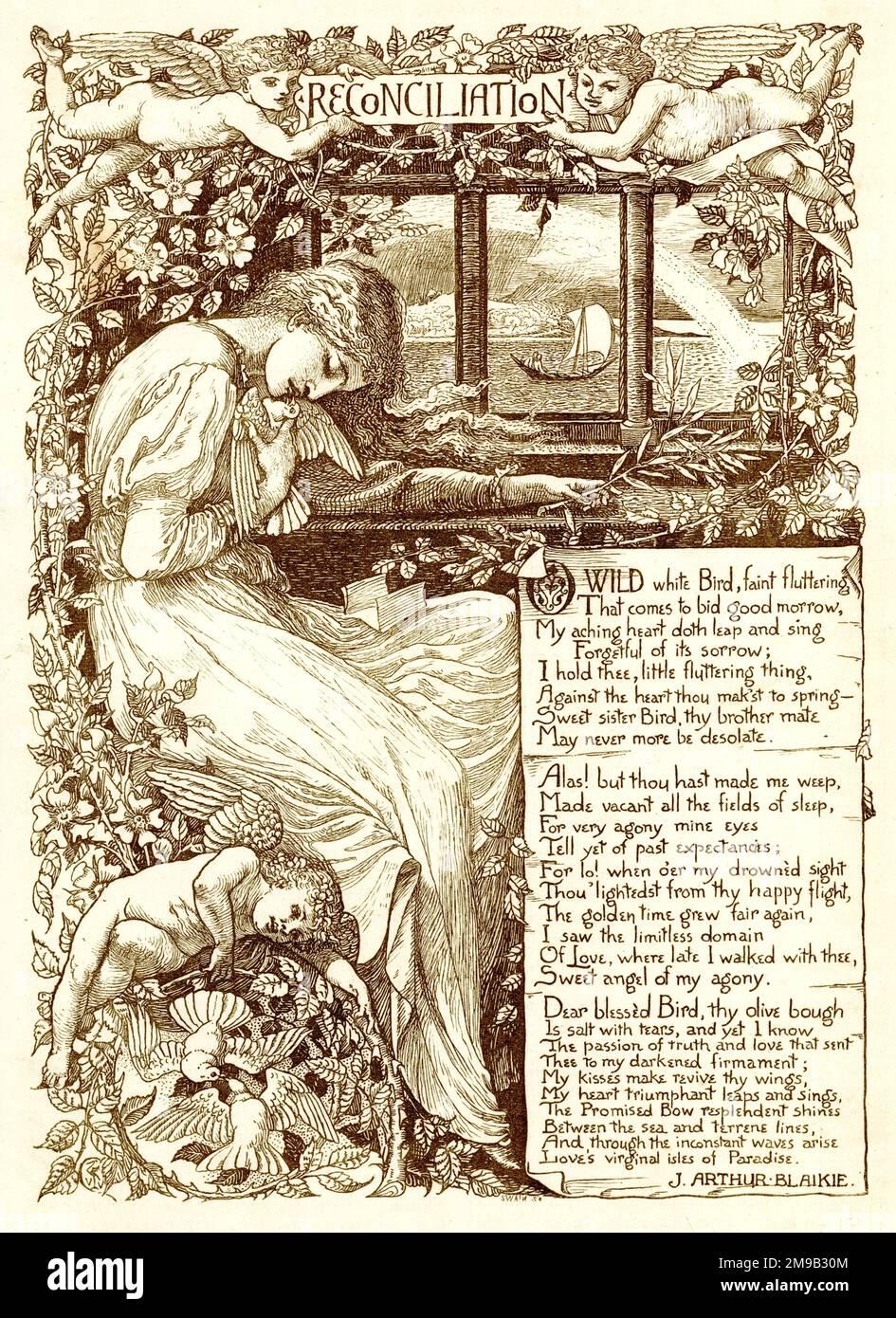 Réconciliation, poème de John Arthur Blaikie, dessin de Walter Crane Banque D'Images