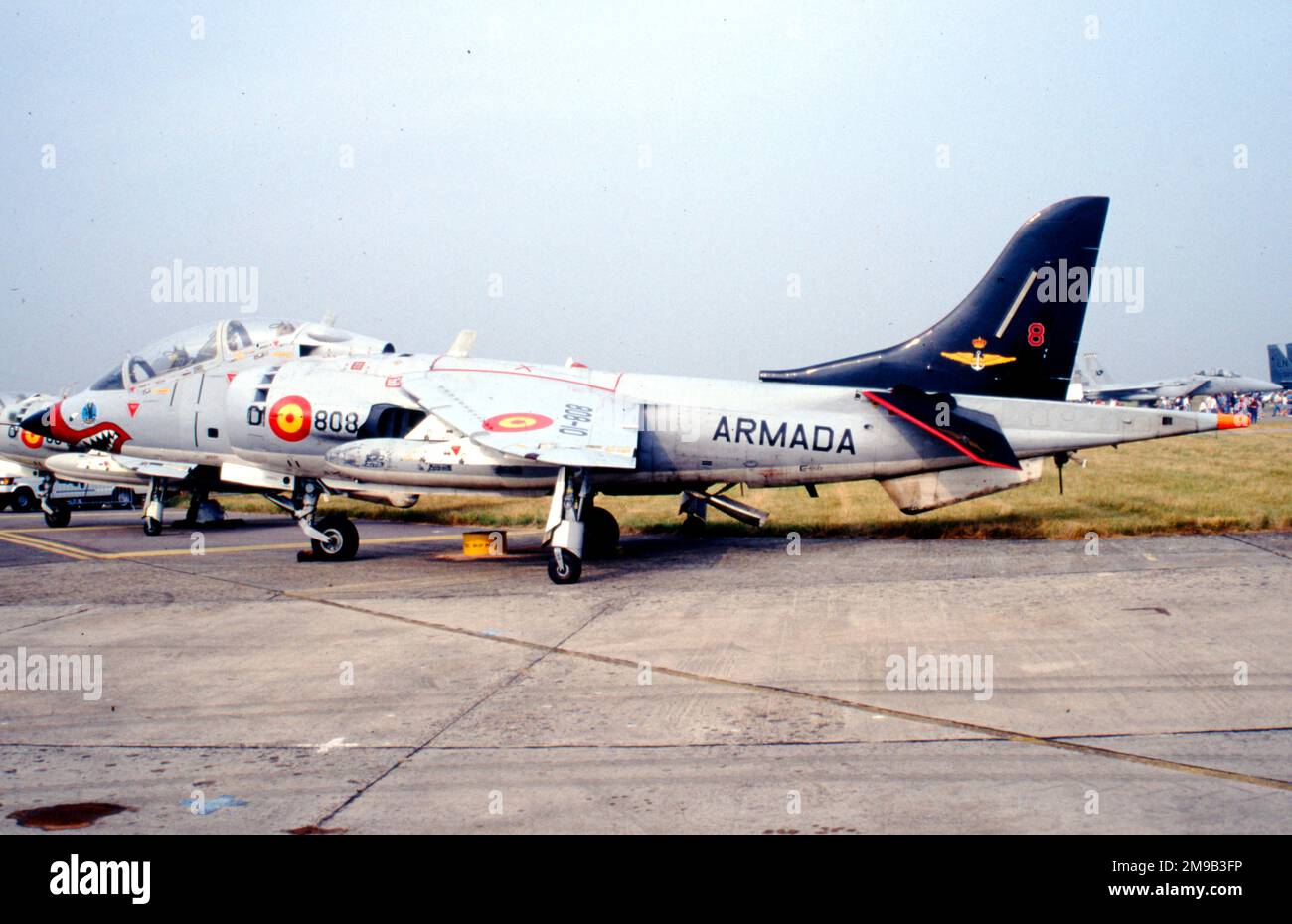 Armada Espanola - Hawker Siddeley TAV-8S Matador 01-808 (msn 212030, ex BU 159564), d'Escuadrilla 008, à la RAF Fairford en juillet 1994 pour le Royal International Air Tattoo. . (Armada Espanola - Marine espagnole) Banque D'Images