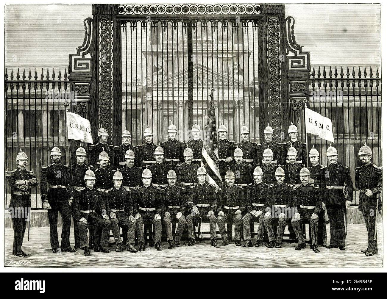 Détachement de la Marine américaine à l'exposition universelle de Paris, 1889 Banque D'Images