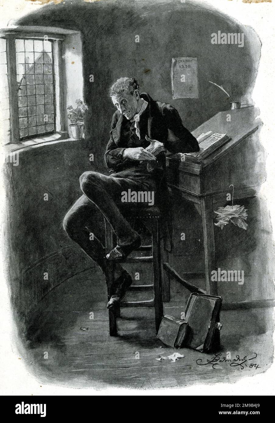 Uriah Heep, commis au droit dans le roman David Copperfield (1849-1850) de Charles Dickens. Banque D'Images