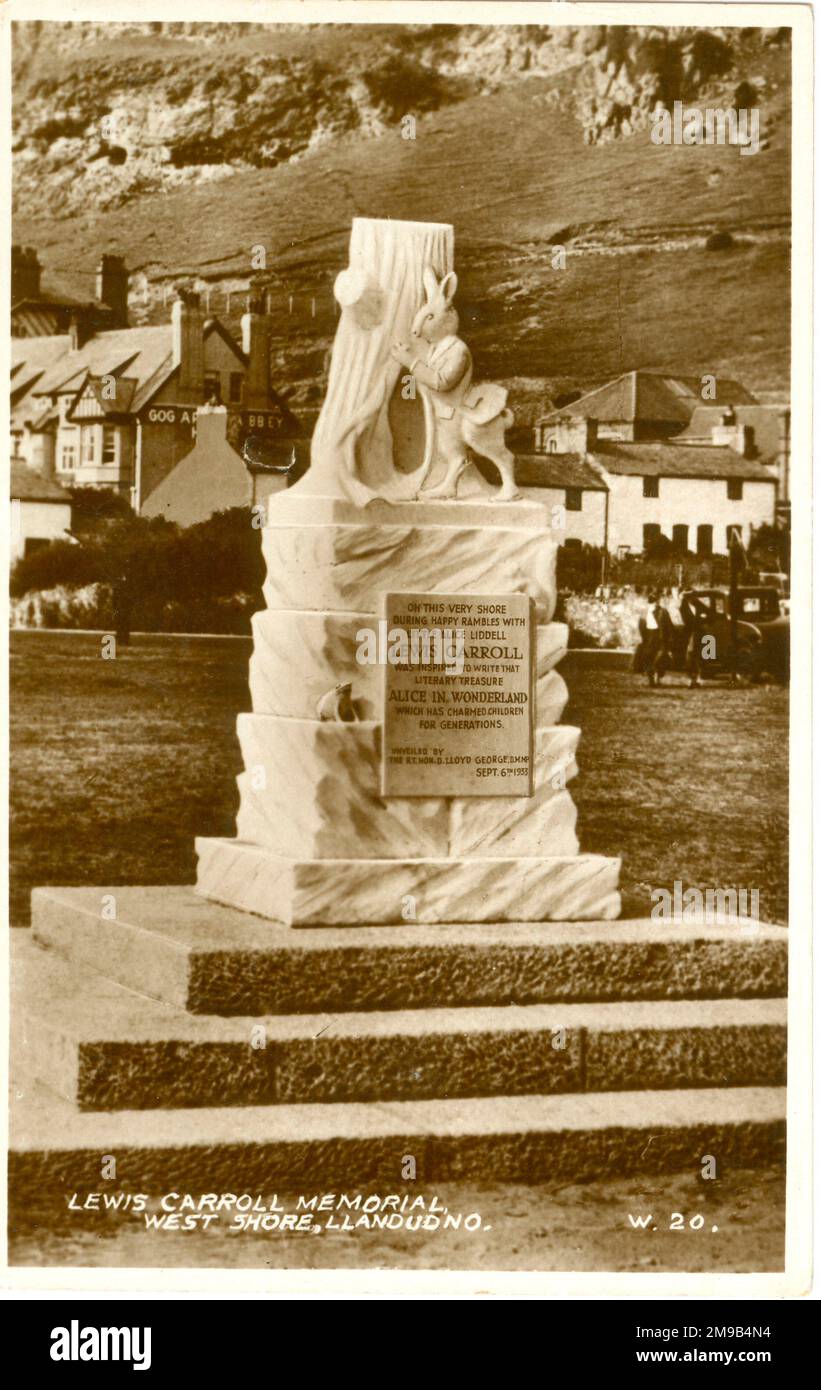 Lewis Carroll Memorial a une petite figure de lapin sur le dessus. Banque D'Images