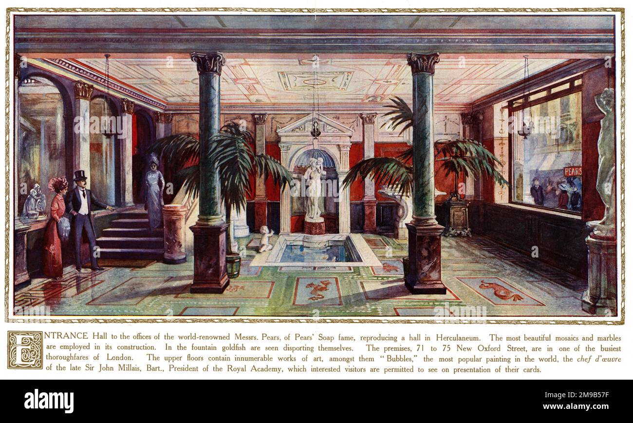 Locaux de Pears SOAP, New Oxford Street, Londres - hall d'entrée Banque D'Images