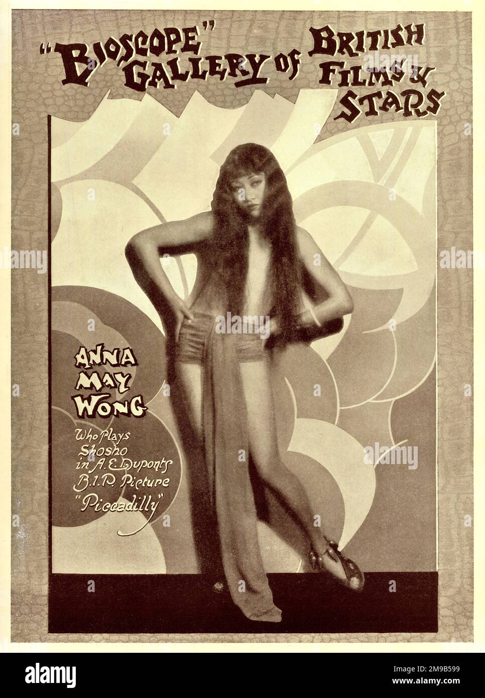 Anna May Wong en tant que Shosho dans le film British International Pictures, A E Dupont's Piccadilly, Bioscope Gallery of British films & Stars. Banque D'Images