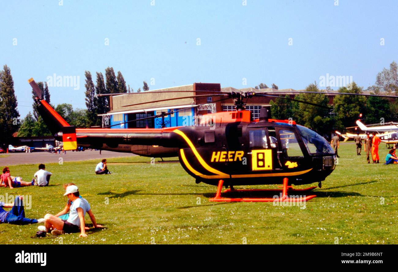 Heeresflieger - MBB Bo.105M, à Cranfield pour les Championnats du monde d'hélicoptères. (Heeresflieger - Aviation militaire allemande). Banque D'Images