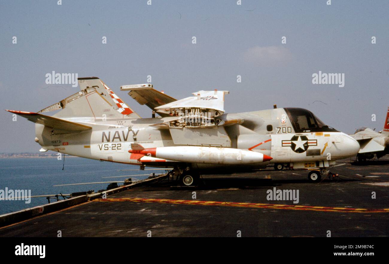 Marine des États-Unis (USN) - Lockheed S-3A Viking 169731 (msn 394A-1060), de VS-22 se trouvait sur le pont de l'USS John F. Kennedy (CV-67). Banque D'Images