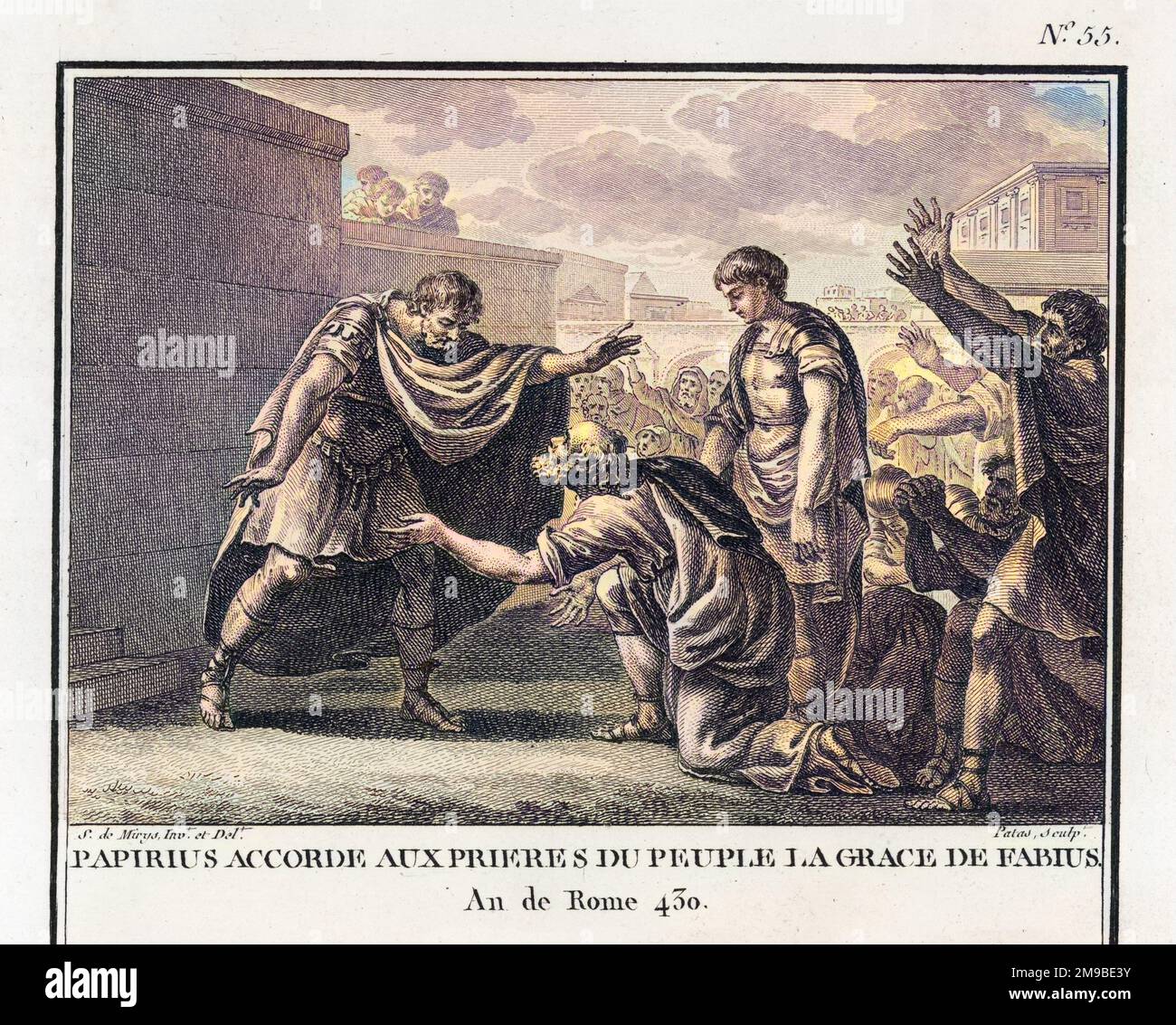 Lucius Papirius curseur, général romain et dictateur, pièces de rechange Quintus Fabius Maximus Rullianus, son maître équitum (maître du cheval), avec qui il s'était querellé. Banque D'Images