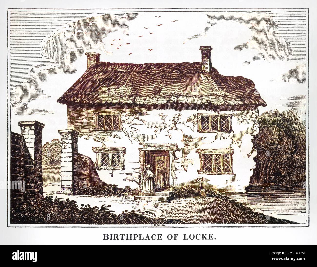 JOHN LOCKE (1632 - 1704), berceau du philosophe à Wrington, Somerset. Banque D'Images