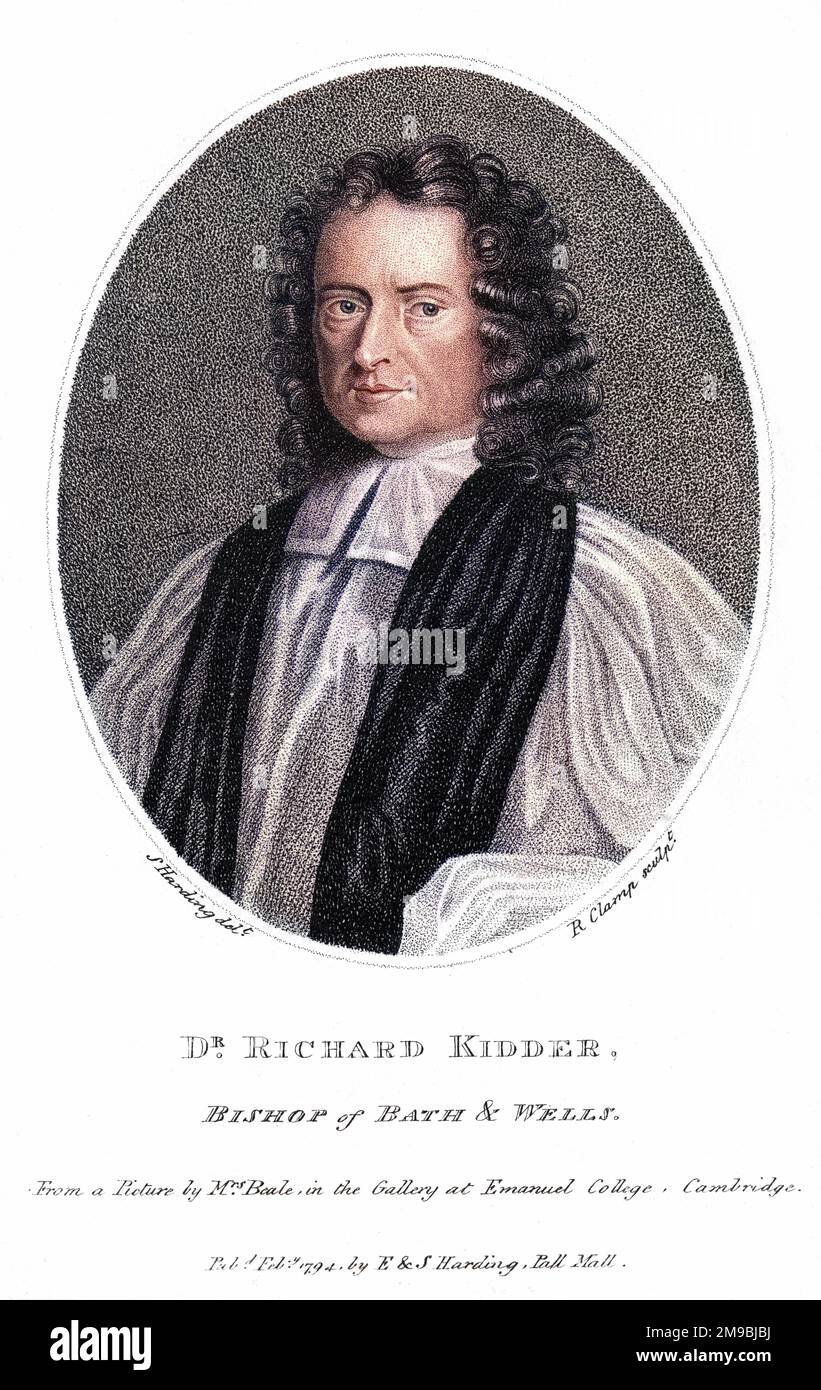 RICHARD KIDDER churchman anglais, évêque de Bath & Wells, théologien. Banque D'Images