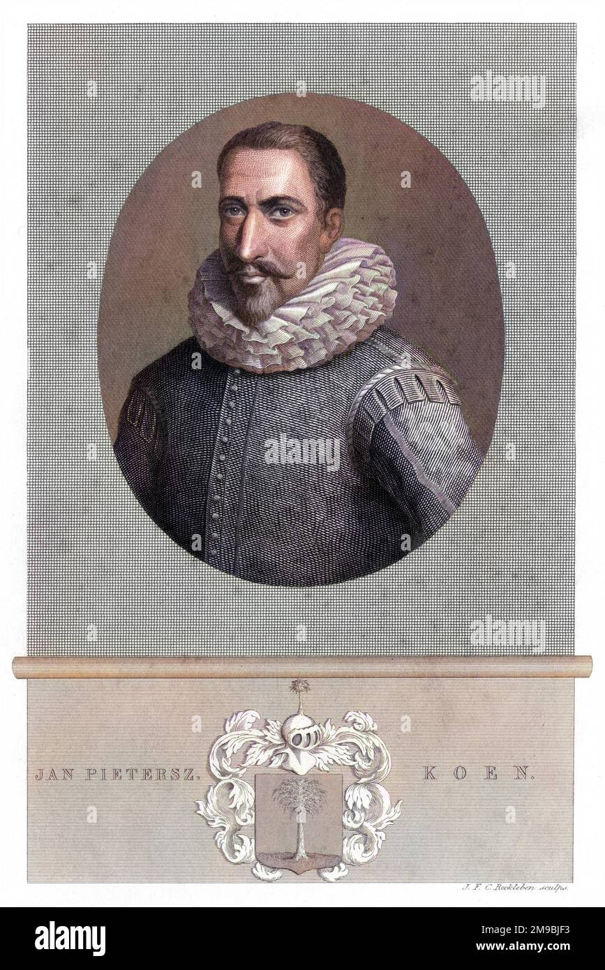JAN PIETERSZOON COEN (ou Koen) marchand hollandais, pionnier dans les Indes (néerlandaises) de l'est, où il a fondé Batavia. Banque D'Images