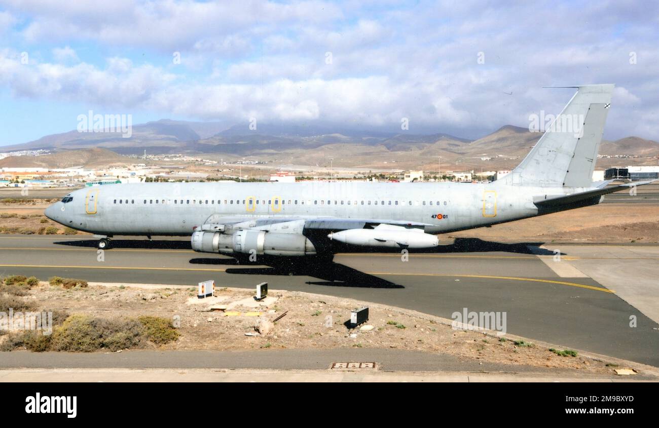 Ejercito del aire - Boeing 707-331B(KC) TK.17-1 - 47-01 (msn 20060), l'un des quatre 707s exploités par Ejercito del aire, lors d'un salon aérien le 14 septembre 1996. (Ejercito del aire - armée de l'air espagnole). Banque D'Images