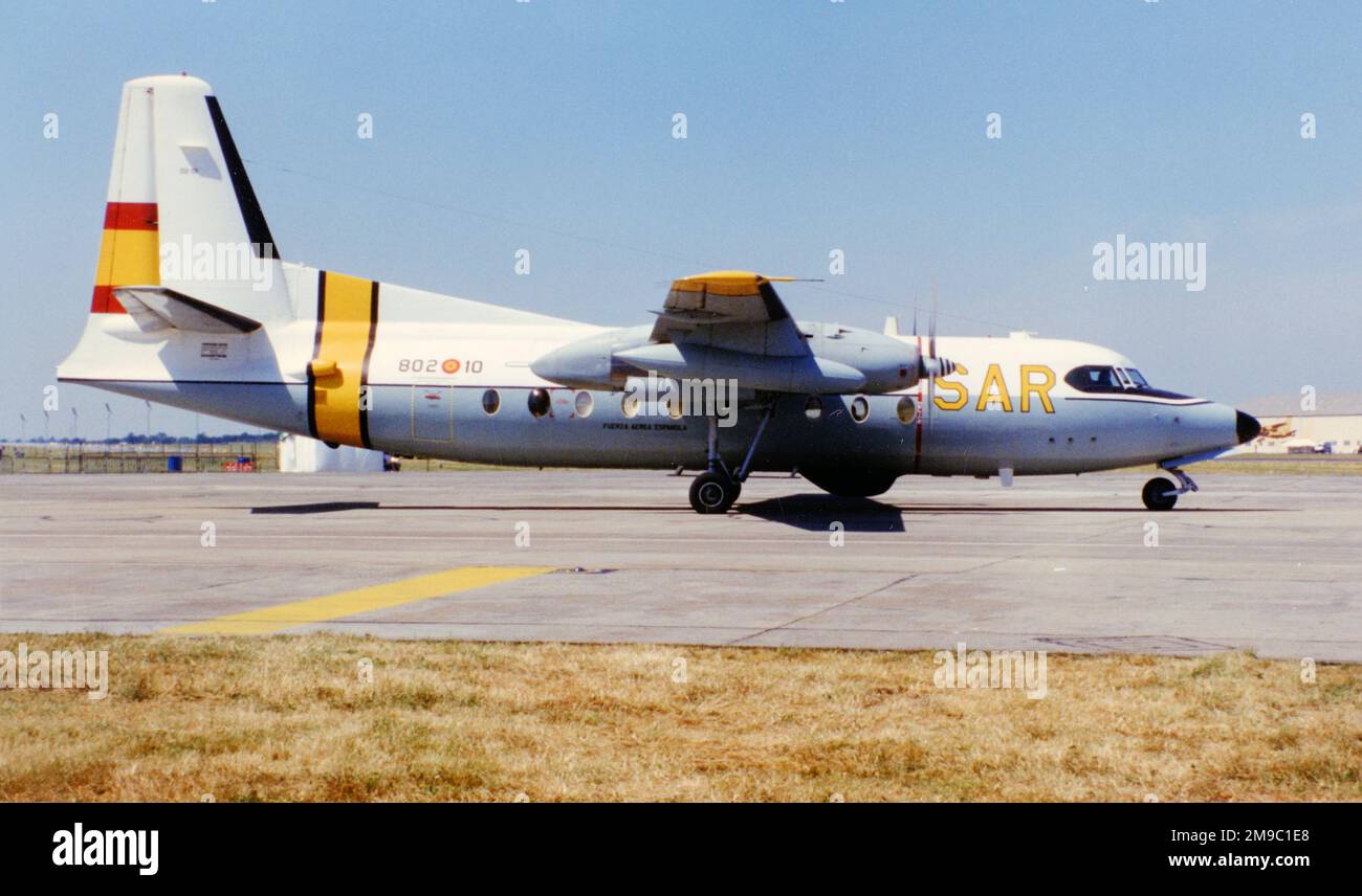 Fuerza Aerea Espanola - Fokker F-27-200MPa Friendship D.22-01 - 802-10 (msn 10581), à Fairford le 21 juillet 1996. (Fuerza Aerea Espanola - armée de l'air espagnole). Banque D'Images