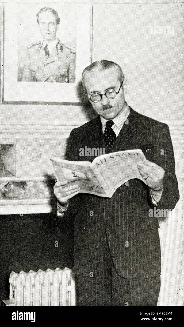 Antoine Delfosse, ministre belge de la Justice et de l'information, WW2 Banque D'Images