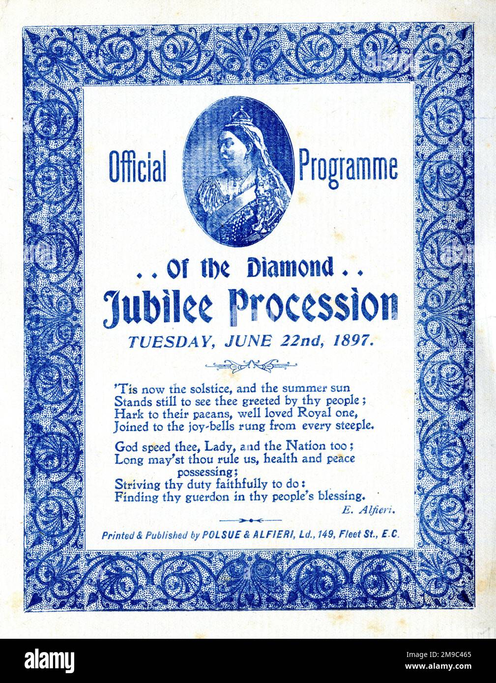 Procession du Jubilé de diamant de la reine Victoria, Londres, 22 juin 1897 - couverture officielle du programme Banque D'Images