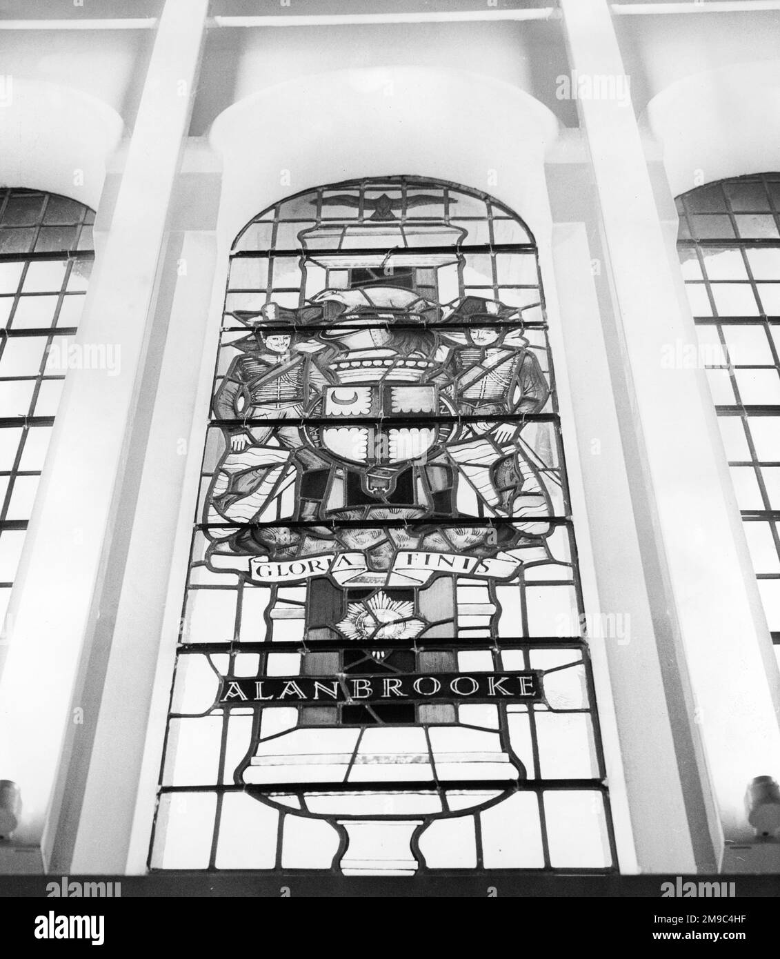 Vitraux, dédiés au vicomte de Field Marshall Alanbrooke, à l'Académie militaire royale de Sandhurst, dédiée le 21 novembre 1965. Banque D'Images