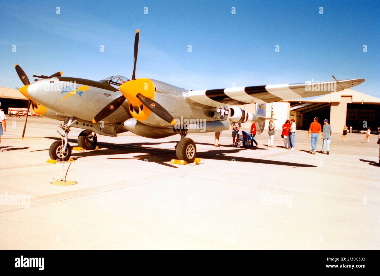 Lockheed P-38J-20-LO Lightning N138AM / 44-23314 'Joltin' Josie' (MSN 4318), du Musée de l'Air/ planes of Fame, Chino, CA. Banque D'Images