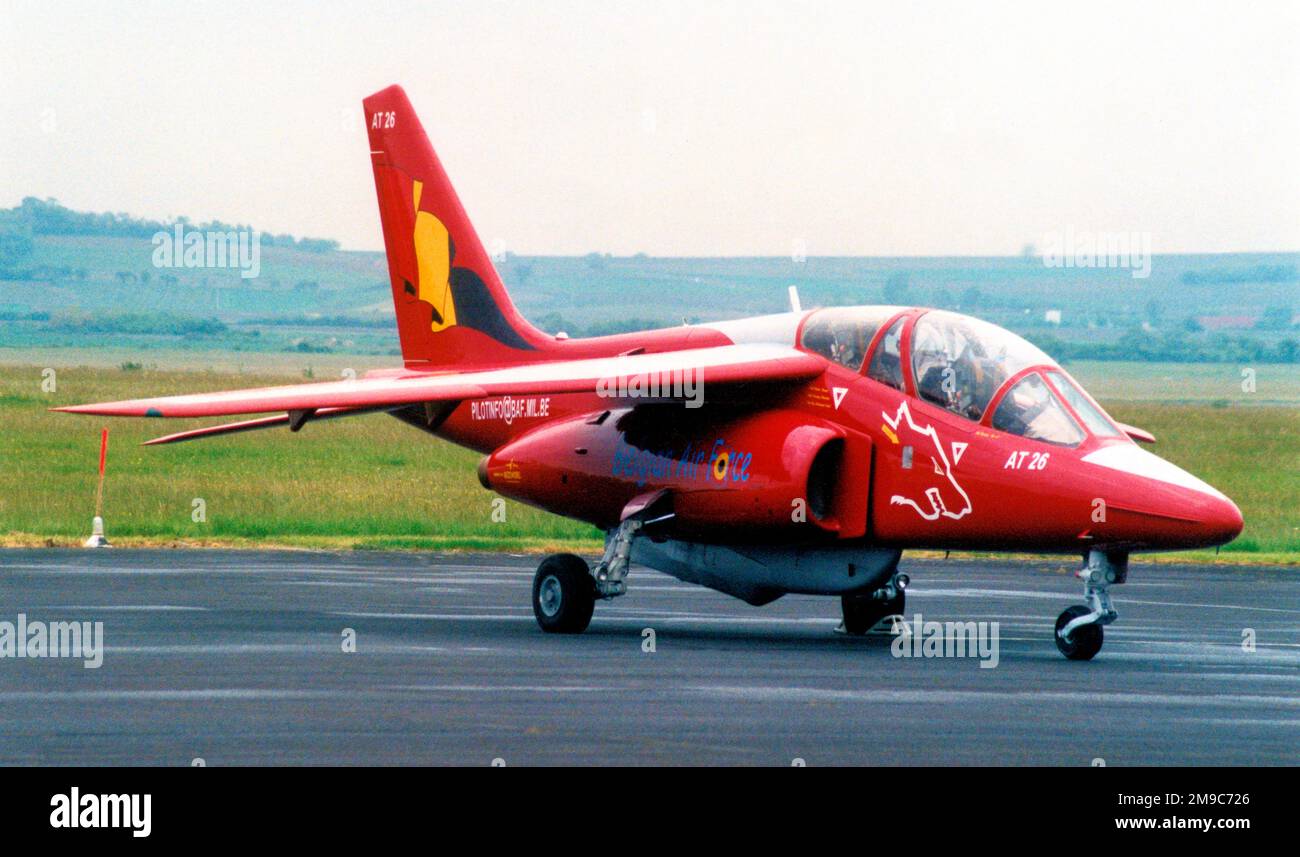Force Eyrienne Belge - Dassault/Dornier Alpha Jet 1B AT26 (msn B26-1117). (Force Eyrienne Belge - Force aérienne belge). Banque D'Images