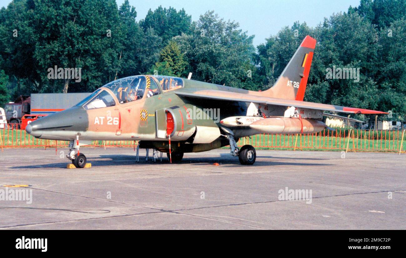 Force Eyrienne Belge - Dassault/Dornier Alpha Jet 1B AT26 (msn B26-1117). (Force Eyrienne Belge - Force aérienne belge). Banque D'Images