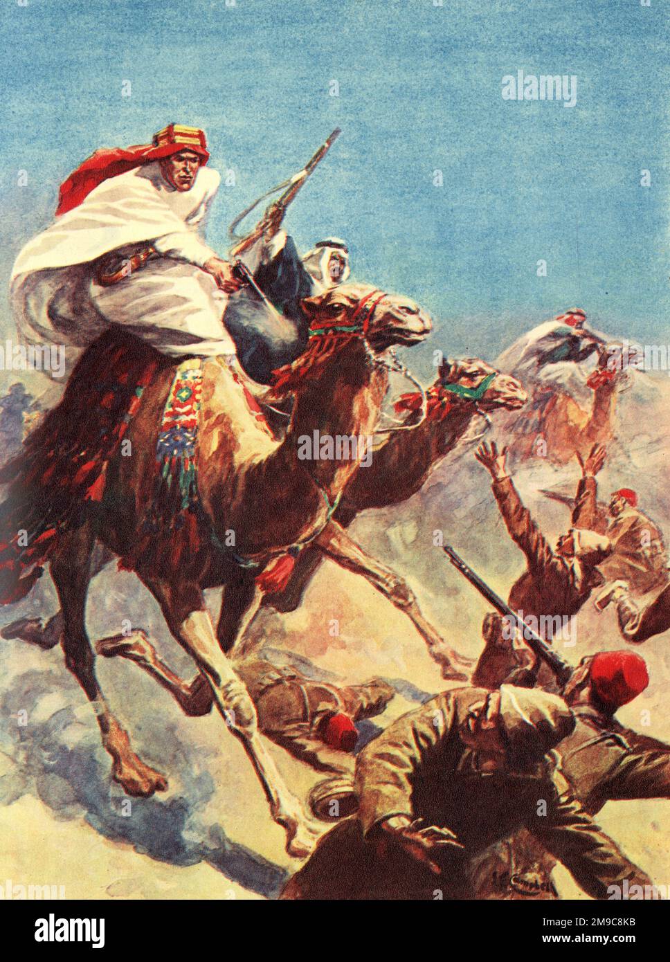 T e Lawrence d'Arabie en action pendant la première Guerre mondiale - il a combattu dans la révolte arabe (1916-1918) et dans la campagne du Sinaï et de la Palestine (1915-1918). Banque D'Images