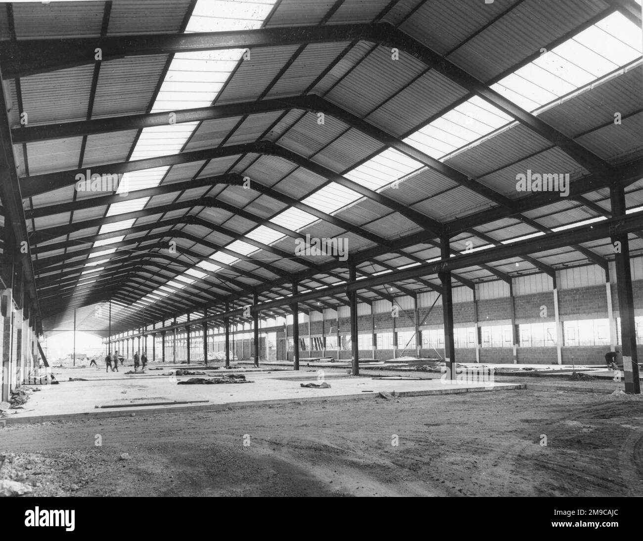 À l'intérieur d'un nouvel entrepôt - usine à Ipswich. Banque D'Images