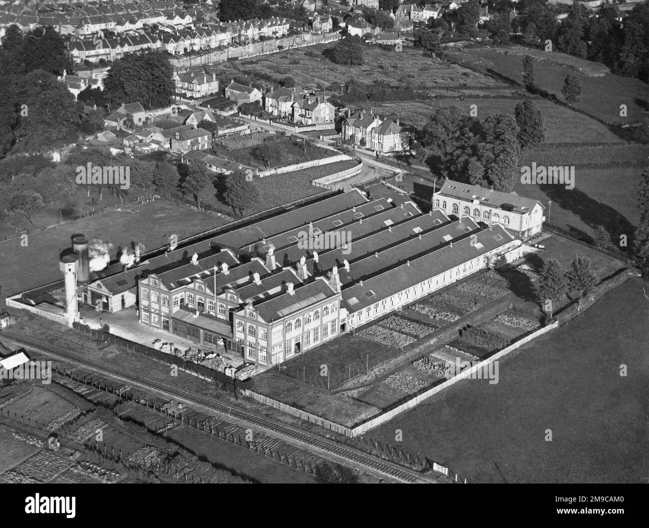 Vue aérienne d'un complexe d'usine. Banque D'Images