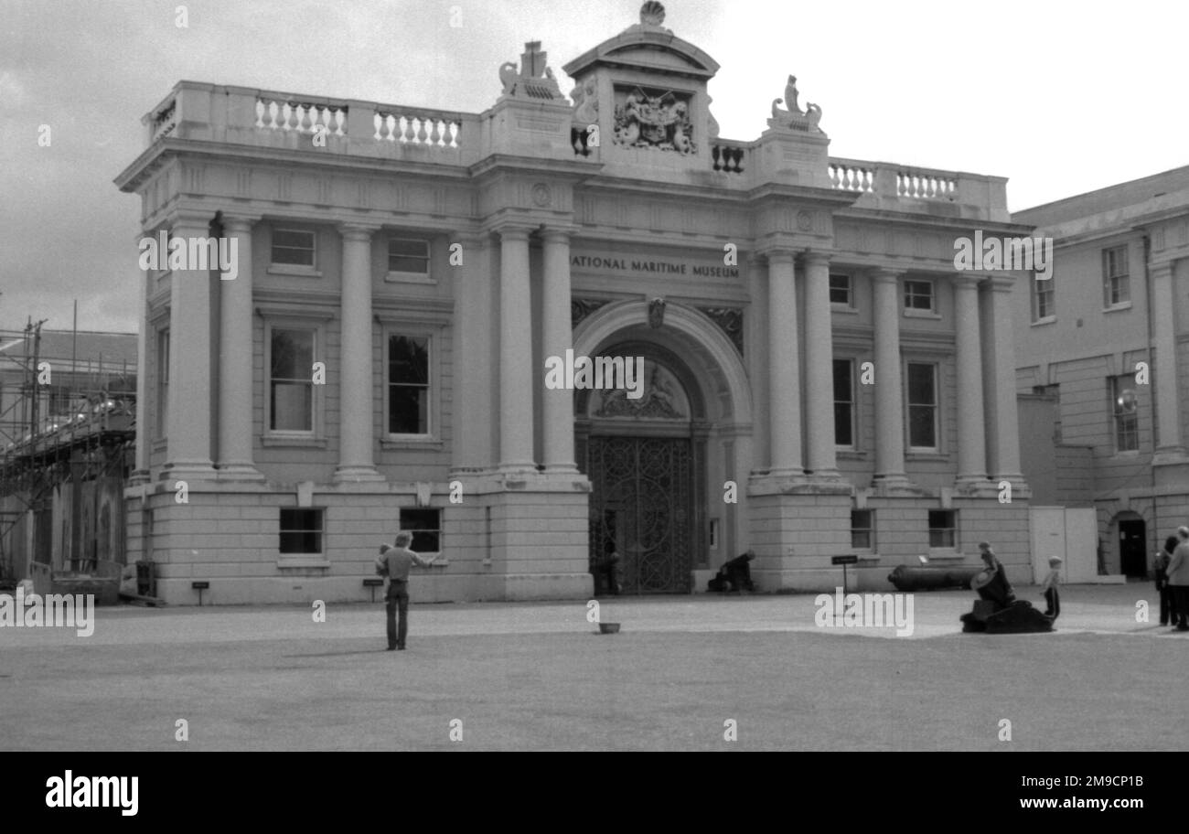 Façade du Musée maritime national de Greenwich, au sud-est de Londres. Banque D'Images