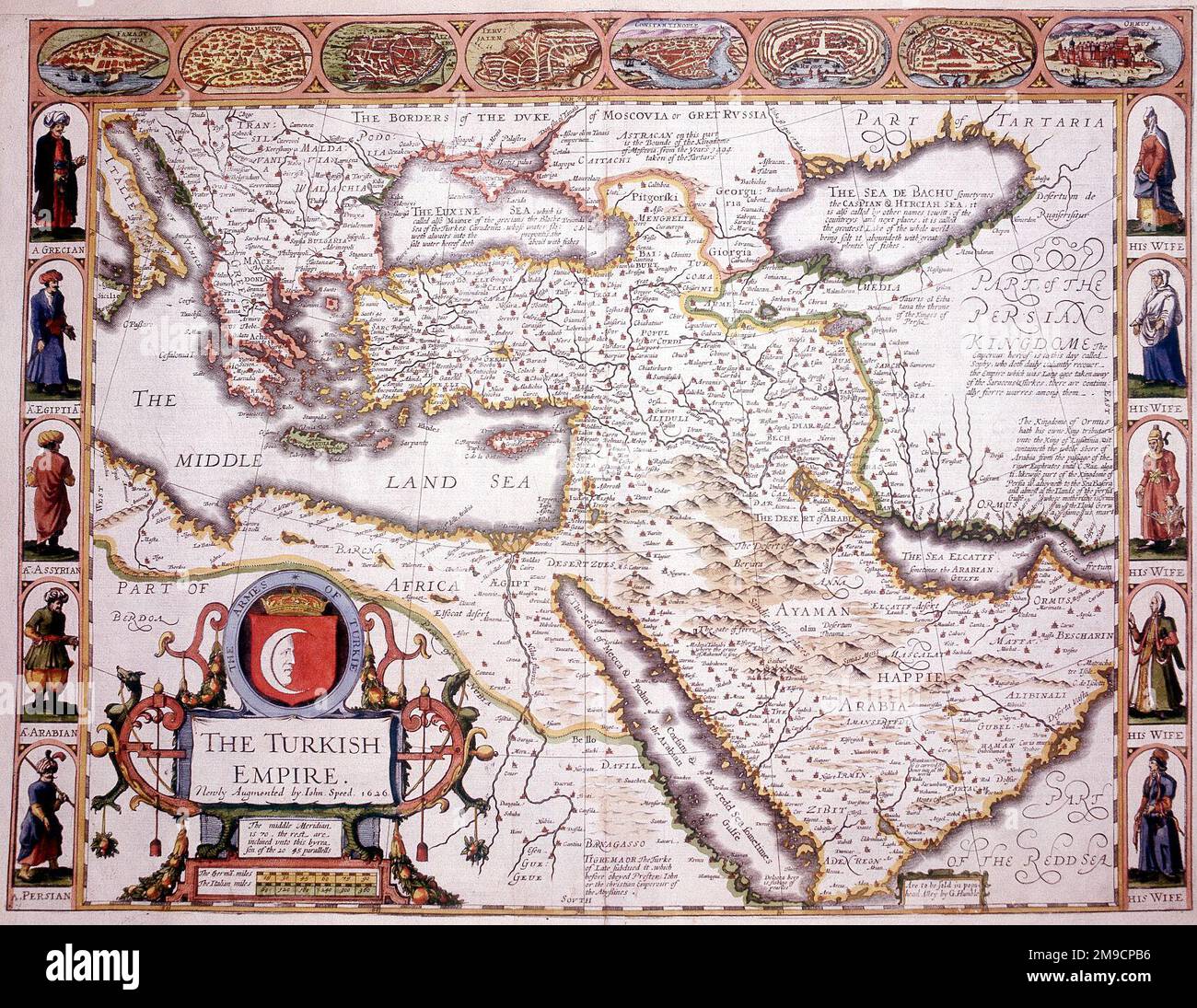 17th siècle carte de l'Empire turc Banque D'Images