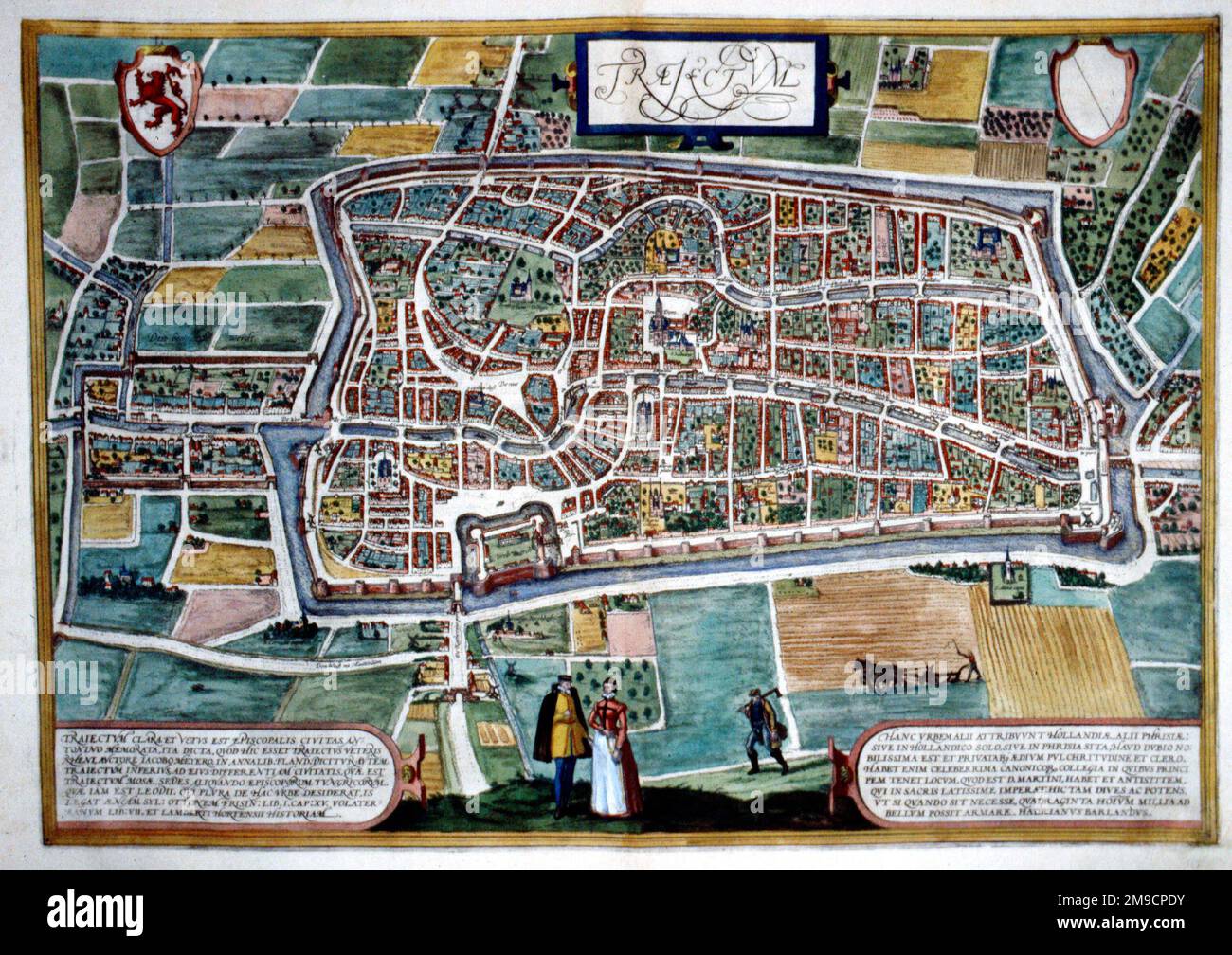 16th / 17th Century carte de Trajectum, Utrecht, Hollande Banque D'Images