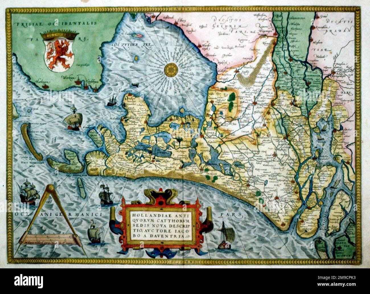 Carte de la Hollande datant du 16th siècle Banque D'Images